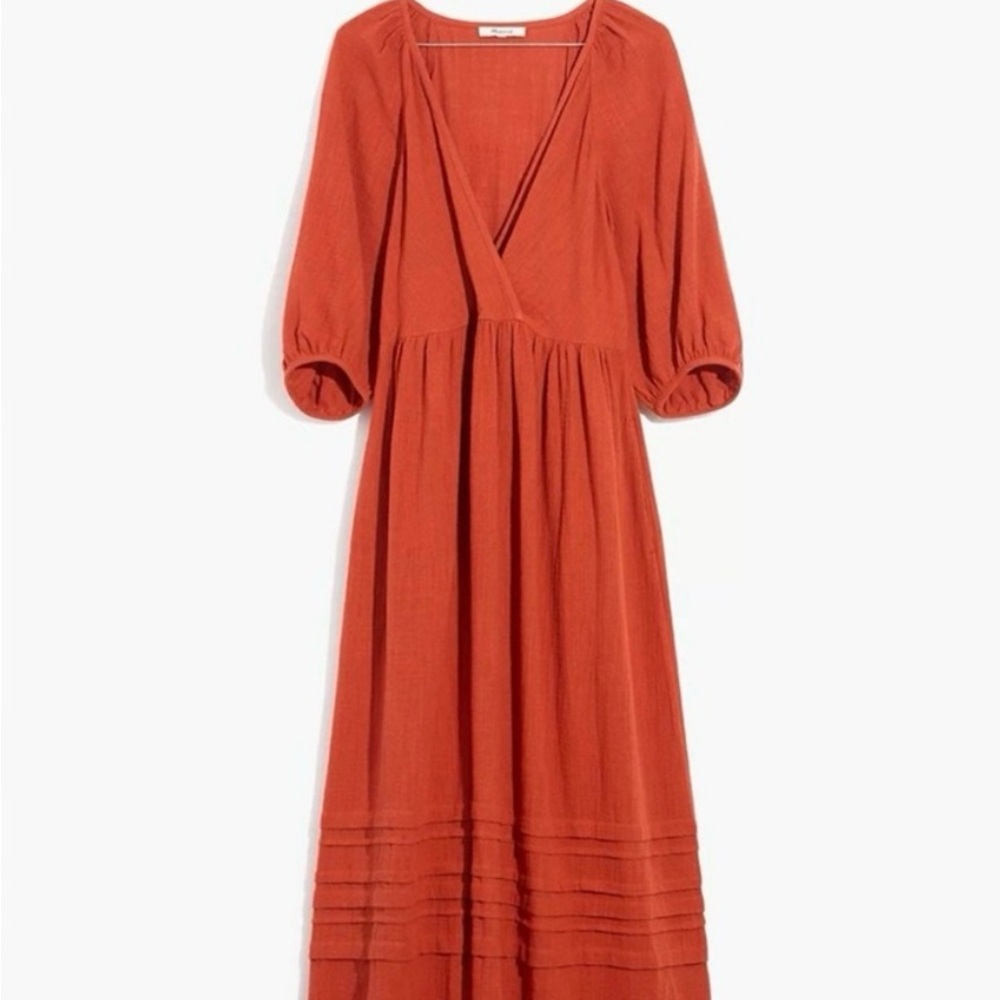 Madewell Deep V-Neck 3/4 sleeve Sleeve Dress